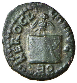 obverse: Nerone (54-68 d.C.). Quadrante (Roma 64) AE gr. 1,28. RIC 260. q. SPL
