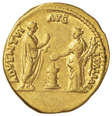 reverse: Adriano (117-138 d.C.). Aureo (Roma 134-138) AV gr. 7,28. RIC 320c. Calicò 1176. Raro. BB