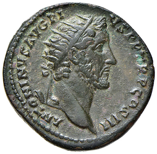 obverse: Antonino Pio (138-161 d.C.). Dupondio (Roma 153-154) AE gr. 12,40. RIC 921. SPL/q. SPL