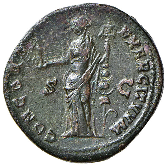 reverse: Antonino Pio (138-161 d.C.). Dupondio (Roma 153-154) AE gr. 12,40. RIC 921. SPL/q. SPL