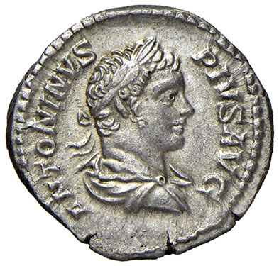 obverse: Caracalla (198-217 d.C.). Denario (Roma 205) AG gr. 3,38. RIC 127. q. SPL