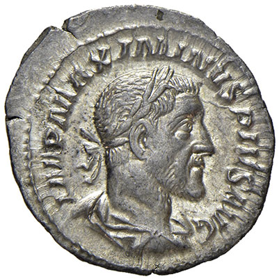 obverse: Massimino I (235-238 d.C.). Denario (Roma 235) AG gr. 3,11. RIC 3. q. SPL