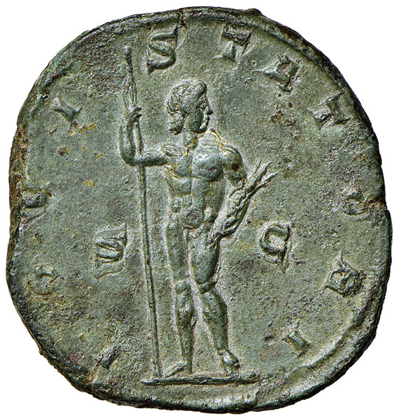 reverse: Gordiano III (238-244 d.C.). Sesterzio (Roma 241-243) AE gr. 16,82. RIC 298a. Buon BB/q. SPL