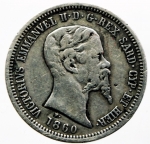 obverse: Casa Savoia. Vittorio Emanuele II. 1849-1861. 50 centesimi 1860 M. AG. Pag. 427. Mont. 102. Bel BB.