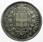 reverse: Casa Savoia. Vittorio Emanuele II. 1849-1861. 50 centesimi 1860 M. AG. Pag. 427. Mont. 102. Bel BB.
