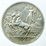 reverse: Casa Savoia . Regno di Italia. Vittorio Emanuele III (1900-1943). 2 lire 1916. Pag. 739. Mont. 156. AG. BB.