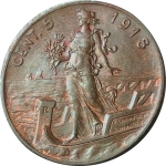 obverse: Casa Savoia. Vittorio Emanuele III. 1900-1943. 5 centesimi 1918. Italia su prora. FDC. rf