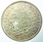 obverse: Monete Straniere. Francia. 1968. Ag. 10 Franchi. qFDC. Patina.§
