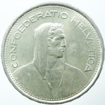 obverse: Monete Estere.Svizzera.Ag.5 Franchi 1966.Peso 15,00 gr.qFDC