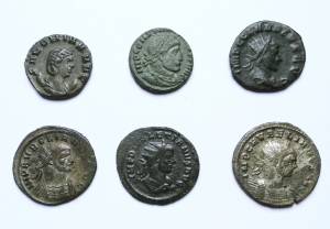 obverse: Lotti.Lotto di 5 Antoniniani + 1 follis ridotto.Mediamente qBB.°°