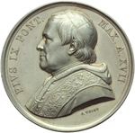 obverse:  Pio IX  (1846-1878), Giovanni Mastai Ferretti Medaglia annuale A.XVII.