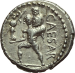 reverse:  Giulio Cesare. Denario, 47-48 a.C.