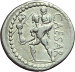 reverse:  Giulio Cesare. denario, 47-46 a.C.