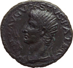 obverse:  Augusto (27 a.C. - 14 d.C.) Asse, emesso da Tiberio.