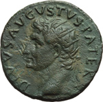 obverse:  Augusto (27 a.C-14 d.C). Asse emesso da Tito, 80-81 d.C.
