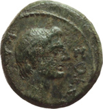 obverse:  Augusto (27 a.C-14 d.C). AE 17mm. Thessalonica, Macedonia.