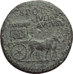 obverse:  Livia, moglie di Augusto (deceduta nel 29 d.C.) Sesterzio