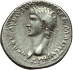 obverse:  Nerone Claudio Druso, fratello di Tiberio, padre di Germanico e Claudio (deceduto nel 9 d.C.). Denario.