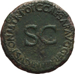 reverse:  Germanico, figlio di Nero Claudio Druso e Antonia (deceduto nel 19 d.C). Asse, emesso da Caligola.