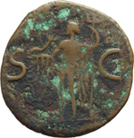 reverse:  Agrippa (deceduto nel 12 d.C.). I Germani. Imitazione gallo-renana dell asse.