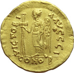 reverse:  Anastasio I (491-518). Solido, Costantinopoli.