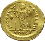 reverse:  Anastasio I (491-518). Solido, Costantinopoli.