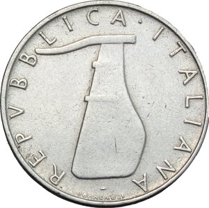 obverse:  5 lire 1956.    Mont. 10. IT.    RR.  BB.  