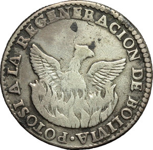 obverse: Bolivia.   Medal 1839: Regeneration de Bolivia.    AG.   mm. 20.50  R.   