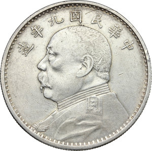 obverse: China. Republic.  Dollar Yuan Shih-Kai 1912-1915, year 9.   KM Y#329.6;. AG.       
