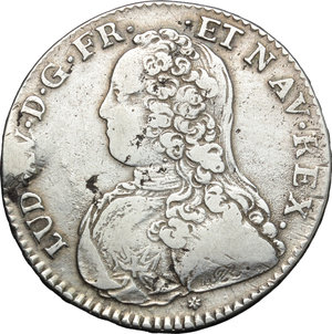 obverse: France. Louis XV (1715-1774).  1/2 écu 1736.    AG.      About VF. 