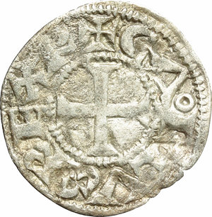 reverse: France. Charles the Bald (840-877).  Denier, Melle.    AG. g. 0.73  mm. 19.00    F/VF. 