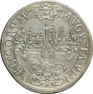reverse: Germany. Ferdinand III (1805-1814).  Taler 1641, Augusta.   Dav. 5039. AG. g. 28.44    Traces of mount. VF. 
