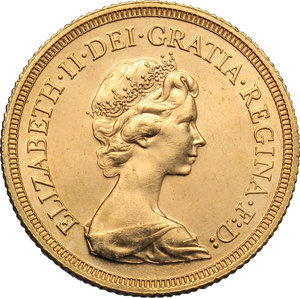 obverse: Great Britain. Elizabeth II (1952 -).  Sovereign 1974.    AV.      FDC. 
