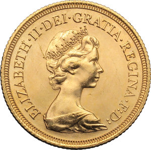 obverse: Great Britain. Elizabeth II (1952 -).  Sovereign 1976.    AV.      FDC. 