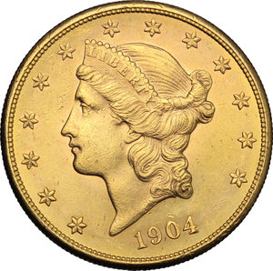 obverse: USA.   20 dollars 1904 S.   Fr. 178. AV.      VF. 