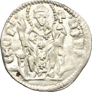 reverse: Aquileia. Bertrando di S. Genies (1334-1350). Denaro.    Bern. 44. AG. g. 1.20  mm. 18.00    qSPL.