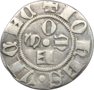 reverse: Bologna. Giovanni Visconti (1350-1360). Bolognino.    MIR 5. AG. g. 1.05  mm. 18.00  R.  BB.