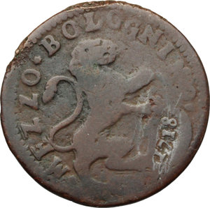 reverse: Bologna. Clemente XI (1700-1721). Mezzo bolognino.    M. 218b. Berm. 2469. AE. g. 6.43  mm. 27.80    qBB.
