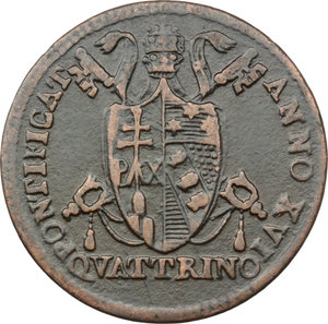 obverse: Bologna. Pio VII (1814-1823). Quattrino 1816 A. XVI.     AE.   mm. 20.00  R.  BB.