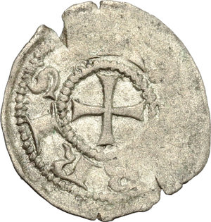 obverse: Brescia. Comune a nome di Federico I (1186-1250). Obolo con S. Apollonio.    MIR 112. AG. g. 0.20  mm. 12.00    BB/MB+.