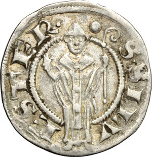 reverse: Chiusi. Repubblica (1337-1355). Grosso, FALSO D EPOCA o CONIAZIONE POSTUMA.    MIR -. AG. g. 1.99  mm. 20.50  RRRR.  SPL.