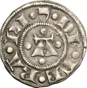 reverse: Ferrara. Niccolò III d Este (1393-1441). Bolognino.    MIR 221. AG. g. 1.22  mm. 18.00    Bel BB.