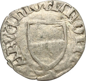 obverse: Ferrara. Leonello d Este (1441-1450). Quattrino.    MIR 234. MI. g. 0.57  mm. 17.00  R.  qBB.
