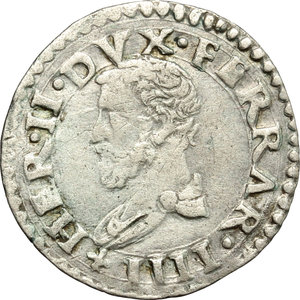 obverse: Ferrara. Ercole II d Este (1534-1559). Muraiola.    MIR 301. AG. g. 1.67  mm. 20.00   Nitidi dettagli per il tipo di moneta BB+.