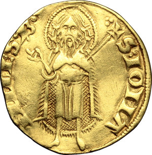 reverse: Firenze. Repubblica (sec. XIII - 1532). Fiorino d oro III serie, tre globetti a inizio legenda.    MIR 3/3. AU. g. 3.45  mm. 19.00  RR.  BB-BB+.