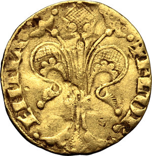 obverse: Firenze. Repubblica (sec. XIII-1532). Fiorino d oro V serie, simbolo palma (zecchiere sconosciuto).    MIR 5/4. AU. g. 3.44  mm. 18.00  R.  MB+.
