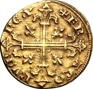 obverse: France. Philip IV le Bel (1285-1314).  Denier d or, contemporary restrike.    AU. g. 3.48  mm. 21.00    VF.