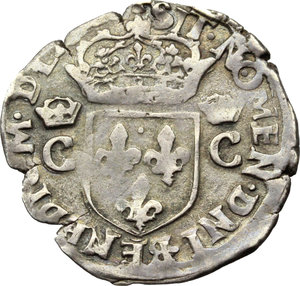 reverse: France. Charles IX (1560-1574).  Demi teston, 156(?).    AG. g. 4.74  mm. 26.00    About VF.