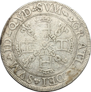 reverse: France. Henri III de Navarre, II de Béarn (1572-1589).  Franc 1579.    AG. g. 13.87  mm. 36.00    About VF.