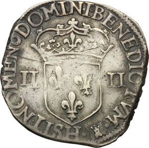 obverse: France. Louis XIII (1610-1643).  Teston 1616.    AG. g. 9.41  mm. 29.00    Good VF.